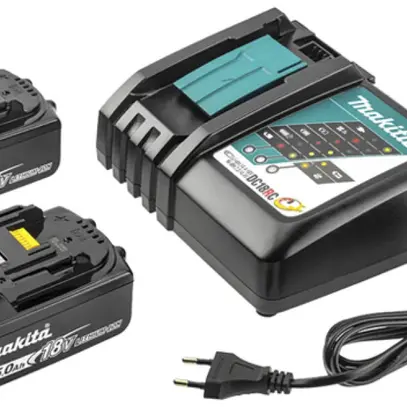Chargeur CIMCO Makita avec 2×accu Makita 18V 5 Ah 