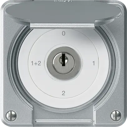 Interruttore a chiave INC robusto IP55 con copertura S1/1P alluminio p.combi 