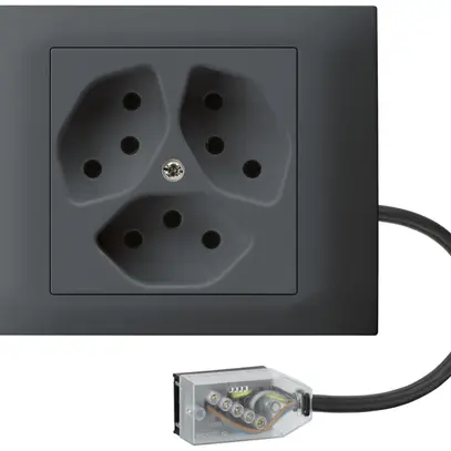 Presa INS kallysto 3×T13 L3 antracite, per cavo piatto Technofil 