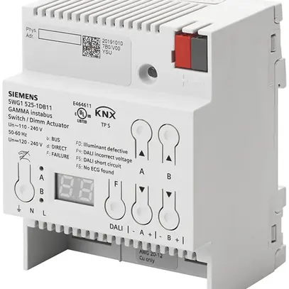 Attuatore-commutatore/variatore KNX AMD Siemens N 525D11, 2×20 DALI Broadcast 