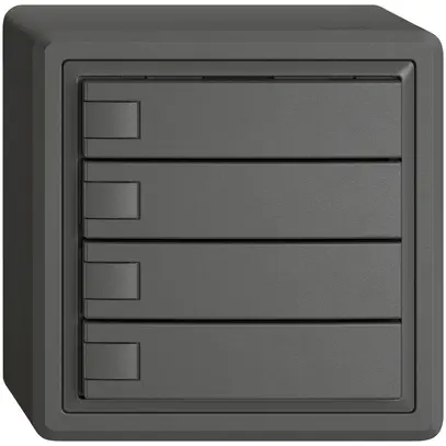 Pulsante universale AP EDIZIO.liv UNI SNAPFIX® s.LED 4× com.1T grs 