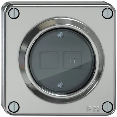 Interruttore a pulsante INC ELEMENT Wiser 1c 2t alluminio 