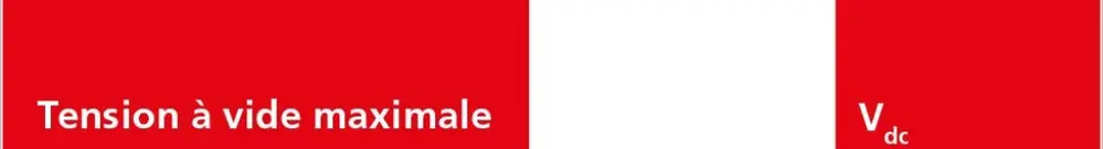 Autocollant rouge «Solar-DC-INSTALLATION!» français 