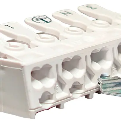 Morsetto di connessione 5P 0.5…2.5mm² leve azionamento staffa messa a terra bi 