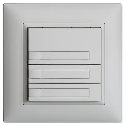 Pulsante KNX RGB INC EDUE FMI, 250mW, s.LED, c.carta, 3×pulsante, 1×tasto, grc 