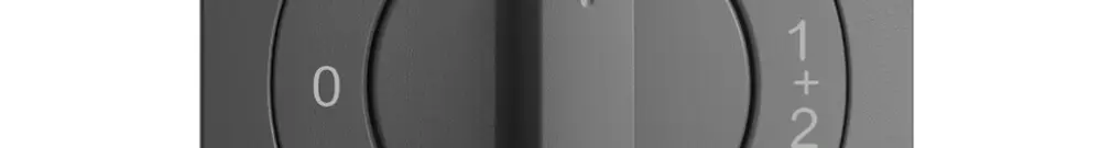 Kit frontal EDIZIOdue 0-1-1+2-2 60×60mm gris foncé pour interrupteur rotatif 