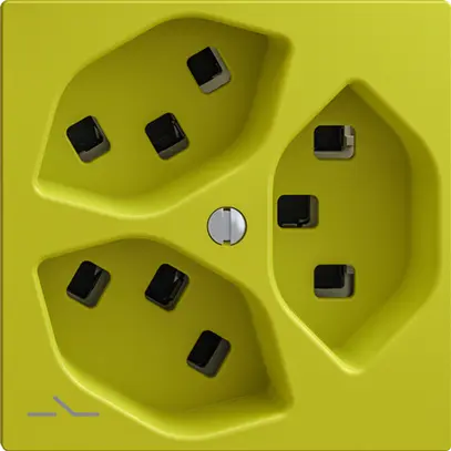 Presa 3×T23 Feller EDIZIOdue F, 1×separato, morsetti a innesto, lemon 