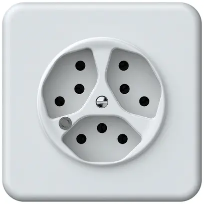 Presa INC origin 3×tipo 13 lum.verde 10A 230V 92×92mm bianco 