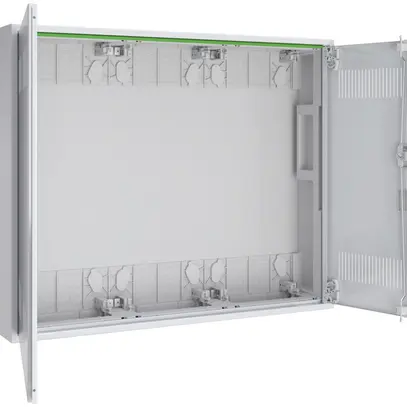 Coffret vide AP Pragma a.porte a.fentes blanc 3 champs 4 rangées 800×650×160mm 