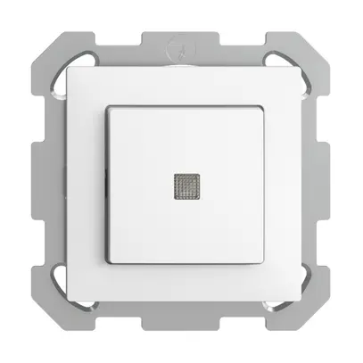 Interrupteur poussoir lum. ENC EDIZIOdue 3/1L blanc, lentille LED jaune 