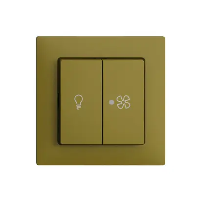 Kit frontale EDIZIOdue olive 60×60mm bottone doppio 