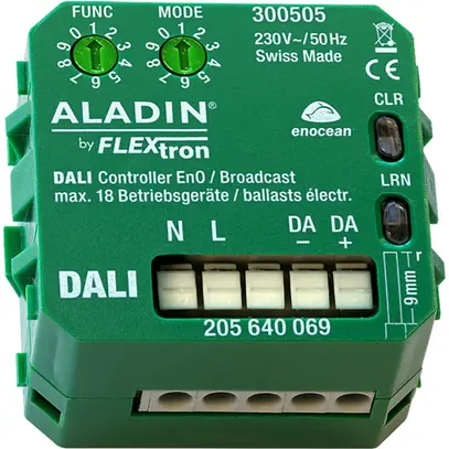 Commande RF INC ALADIN EnO, DALI Broadcast, 230V, EnOcean, ≤18 participants 