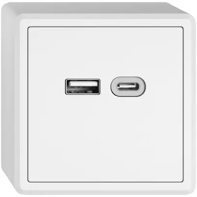 Prise de charge USB AP EDIZIO.liv SNAPFIX® 230VAC 18W 1×USB A 1×USB C bc 