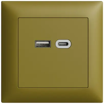 UP-Steckdose USB 18W Typ A + Typ C Feller EDIZIOdue FMI 230V 3600mA olive 