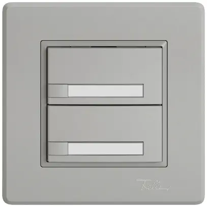 Pulsante universale INC EDIZIO.liv UNI SNAPFIX® s.LED 2× com.1T targ.grc 
