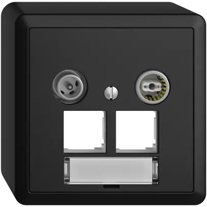 Prise multimédia AP EDIZIOdue FX.54 EASYNET 11dB, p.2×RJ45 S-One, noir 