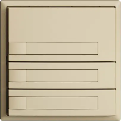 Poussoir ENC KNX 3× EDIZIOdue vanille RGB sans LED avec insert papier 