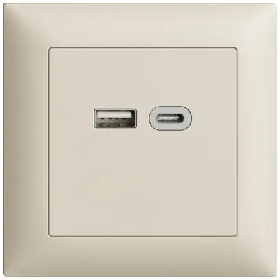 UP-Steckdose USB 18W Typ A + Typ C Feller EDIZIOdue FMI 230V 3600mA crema 