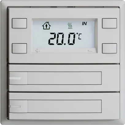 Poussoir RTH ENC KNX 2× EDIZIOdue F gris clair, avec pap.+LED RGB 