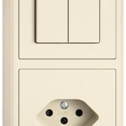 Combinazione AP EDIZIO.liv SNAPFIX® 2×1 140×74mm schema 1/3+3/1L+1×T13 crema 