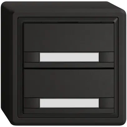 Poussoir universel AP EDIZIO.liv UNI SNAPFIX® 5…48V s.LED 2× comm.2T étiqu.no 