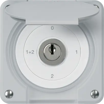 Interrupteur à clé ENC robusto IP55 avec clapet S1/1P gris pour combinaison 