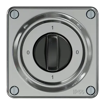 Interrupteur rotatif ELEMENT SNAPFIX® 2×1P 16A 400V 0-1-0-1 alu 
