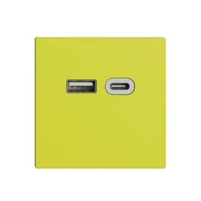 Presa USB 18W tipo A + tipo C Feller EDIZIOdue F 230V 3600mA lemon 