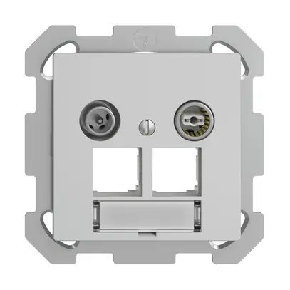 Presa multimedia ENC EDIZIOdue FM EASYNET 4dB, p.2×RJ45 S-One, grigio chiaro 