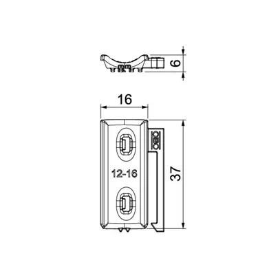 Contre-plaque Bettermann combinée avec contre-plaque double 12…16mm, PP, grc 