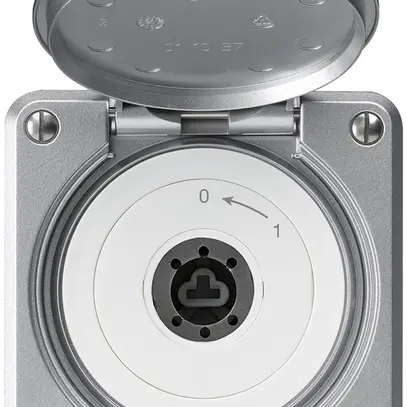 Contact pivotant à clé ENC robusto IP55 aluminium avec clapet sans cylindre 1P 