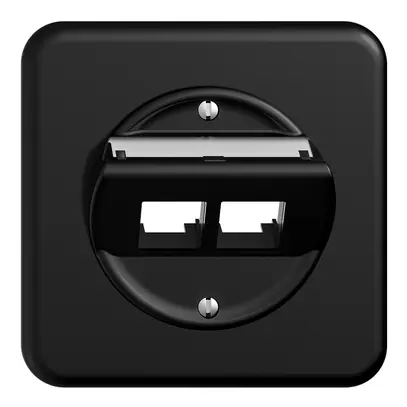 Kit di montaggio INC S-One STANDARDdue QMI per 2×RJ45 obliquo, nero 