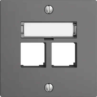 Kit di montaggio S-One EDIZIOdue F per 2×RJ45 diritto, grigio scuro 