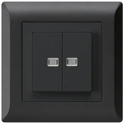 Pulsante luminoso INC kallysto.line 2×AR/1P con 2 lenti nero 