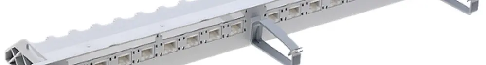 Panneau patch 19"R&M 1UH Rack 16×RJ45/u freenet cat.5e gris 