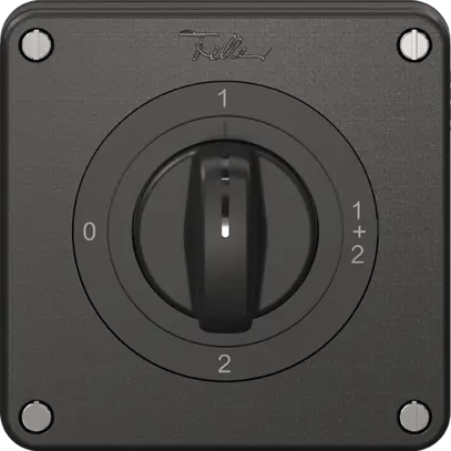 Interrupteur rotatif NEVO N.CO 1/1 L, avec manette, KS, 0-1-1+2-2, noir 