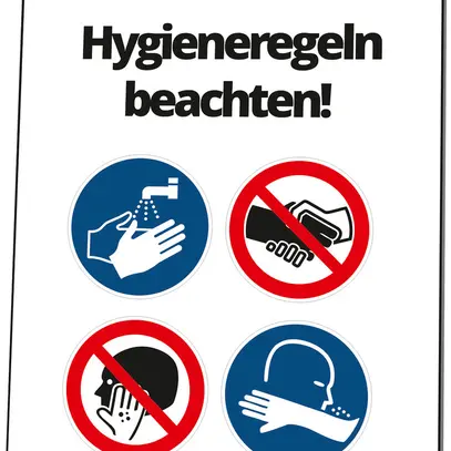 Placca di avviso CIMCO "Hygieneregeln beachten" 297×420mm 
