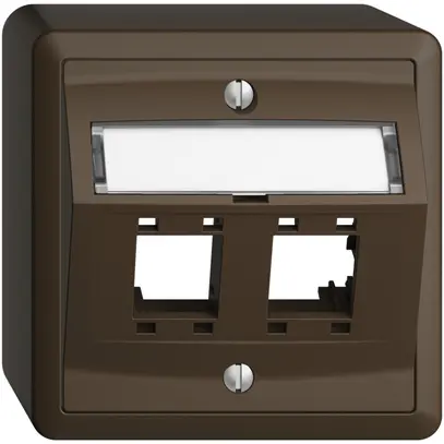 Kit de montage AP EDIZIOdue, avec capot de sortie oblique, pour 2×RJ45, coffee 