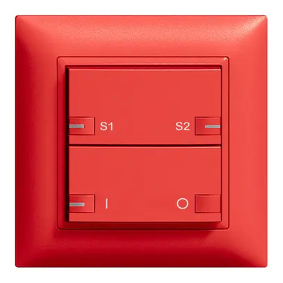 Poussoir ENC ZEP ON-OFF scène 1c/2t avec LED EDIZIOdue berry 