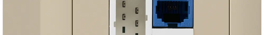 Scatola DSL AP 1×RJ45/1×T+T beige 