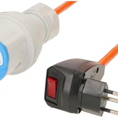 Prolunga MH 12/CEE16A blau 230V PUR 3×1.5mm² PUR 15m  arancione 
