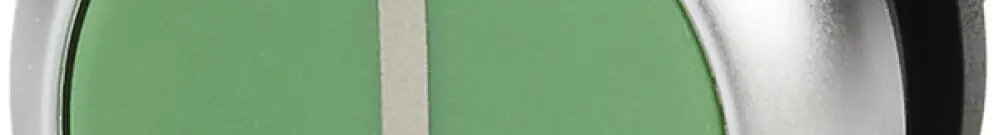 Pulsante ETN RMQ piatta I verde, ad impulso, anello cromato 