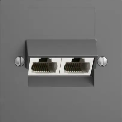 Presa INC 2×RJ45/s 8P sep.EDIZIOdue grigio scuro ITplus 