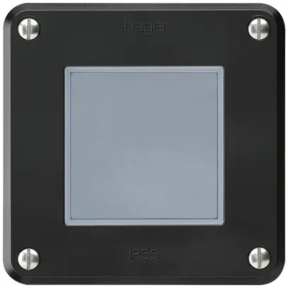 Contact à poussoir ENC robusto IP55 noir 