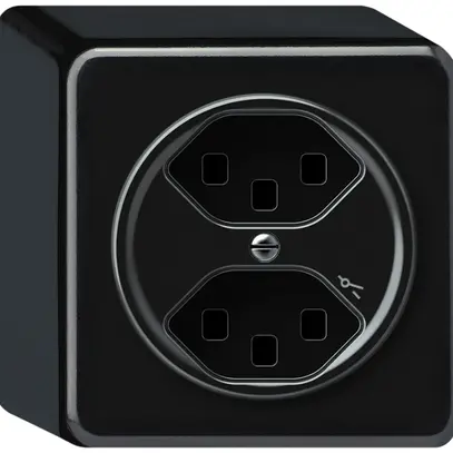 Prise AP origin 2×type 23 1×S 16A 230V 88×88×54mm noir 