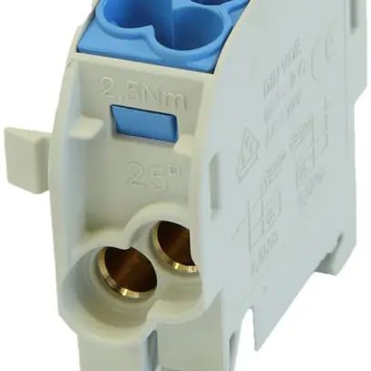 Blocco ripartizione tipo C 2×25/2×16mm² 100A CU blu 