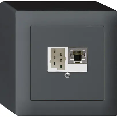 Boîte AP kallysto 1×RJ45s+1×TT83 anthracite 