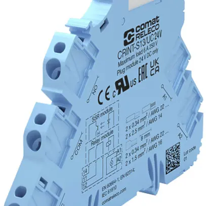 Relais d'interface ComatReleco CRINT-C132, 48VUC, 1C AgSnO2+Au 6A/250VAC 