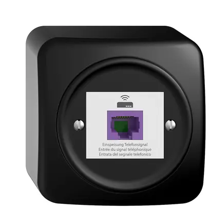 Presa ritorno AP STANDARDdue 1×RJ45 p.Swisscom VoIP, 8 poli, UTP, nero 