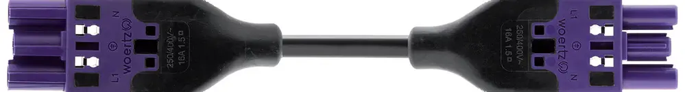 Cavo di connessione Woertz 49343/C1 3×1.5mm² 250V 16A 2m vi presa-spina Cca 